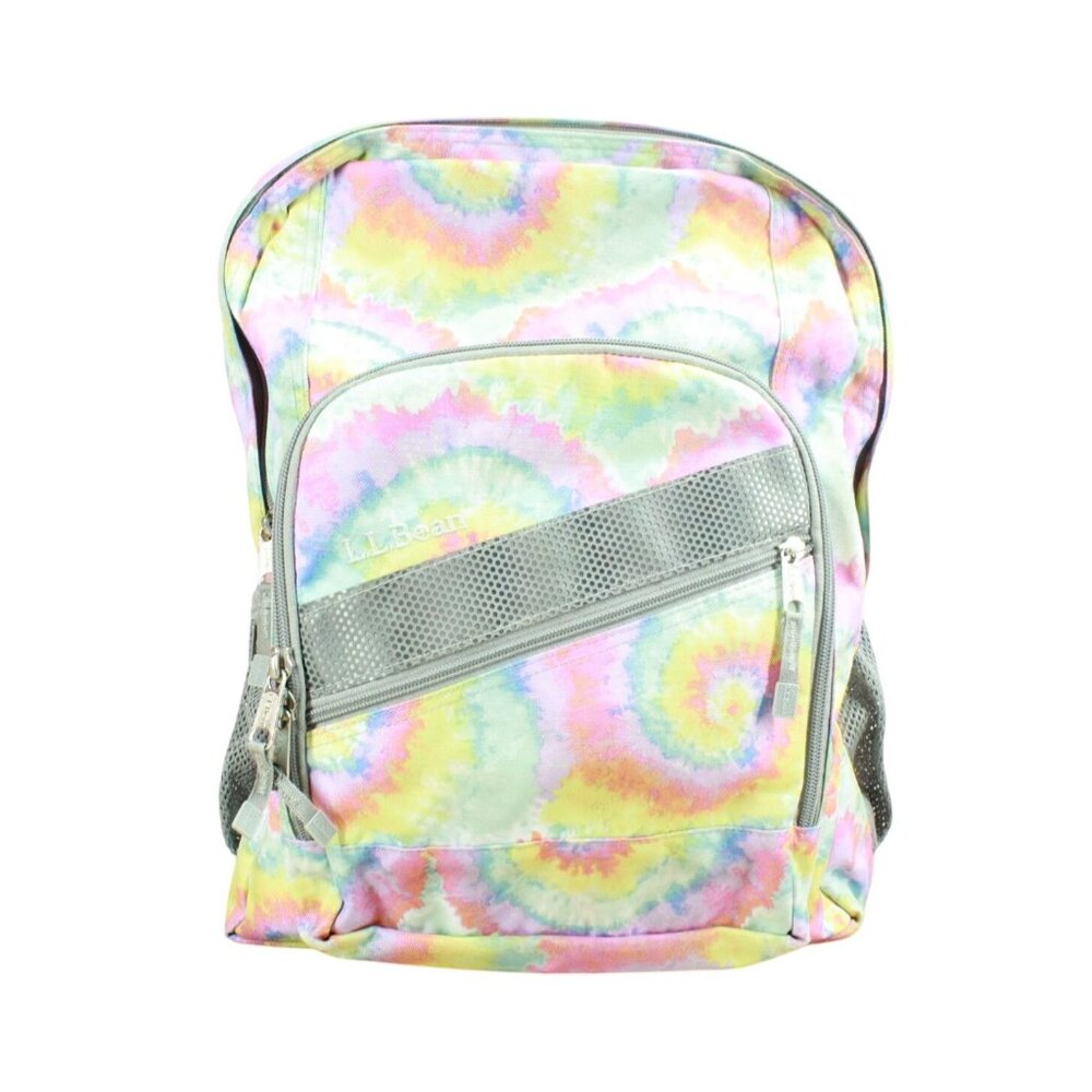LL Bean Big Kids Multi Tie Dye Print Deluxe Book Pack 37L Print School Backpack